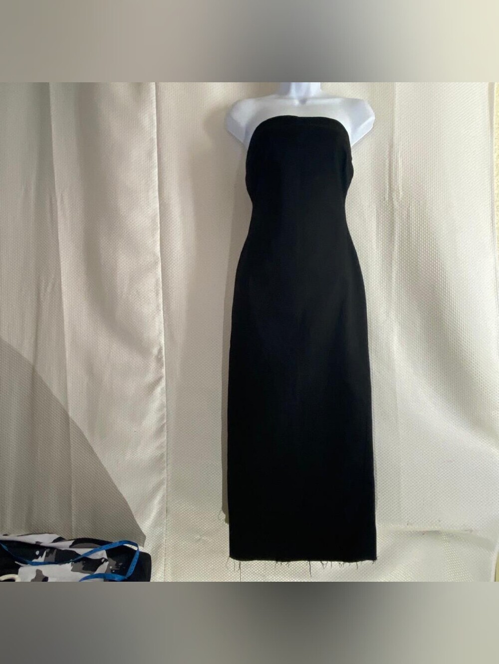 Zara Black Strapless Bandeau Midi Dress Size M Evening Cocktail Minimal